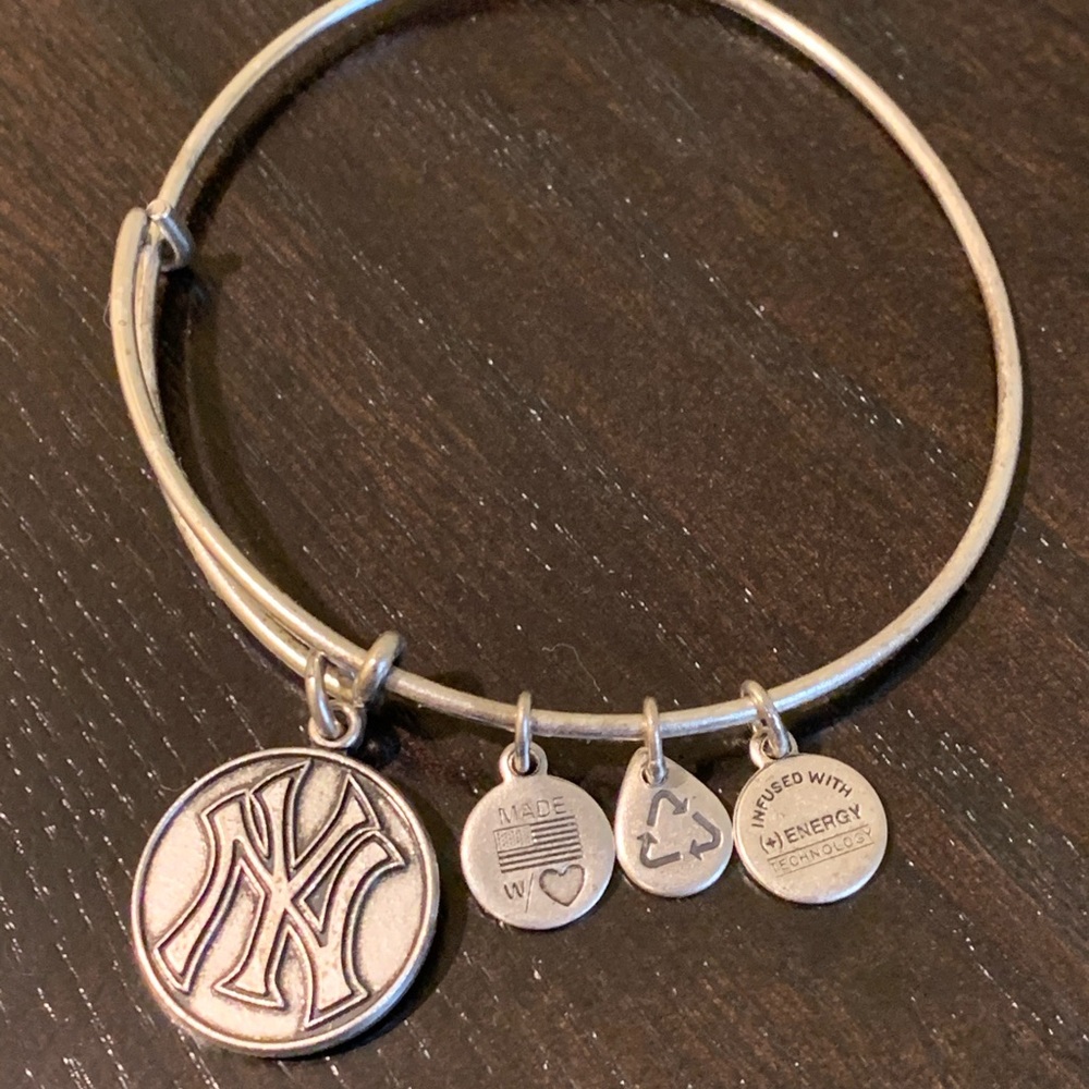 Alex and Ani MLB “Yankee” logo charm bracelet.